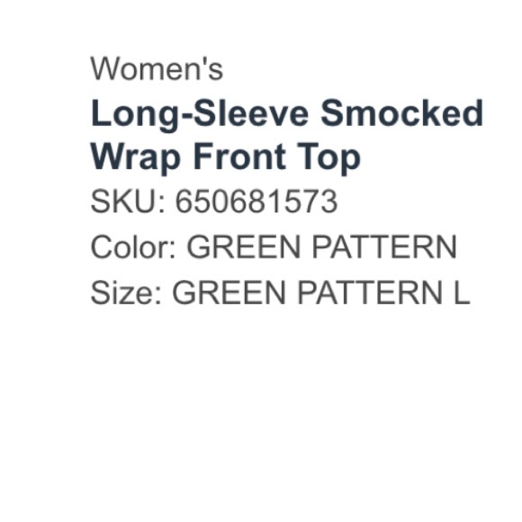 Abercrombie Long Sleeved Smocked Wrap Front Top, size L - Picture 5 of 8